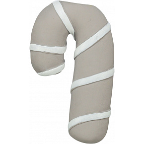 Karácsonyi cukorpálca, hanggal, 10 cm, latex, szürke-bézs