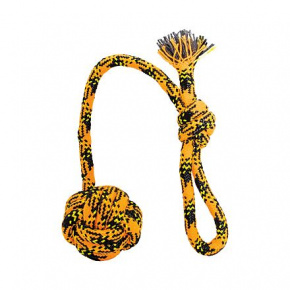 Pamut dobókötél labdával HipHop ROPE ø 7cm / 48 cm, neon narancs, fekete, sárga, neon narancs, fekete, sárga