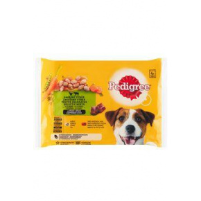 Pedigree pocket Adult csirke+zöldség/marhahús+zöld 2+2x100g