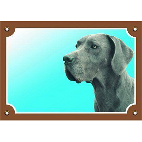 Színes tábla Figyelem kutya, Doga kék Színes tábla Figyelem kutya, Doga kék