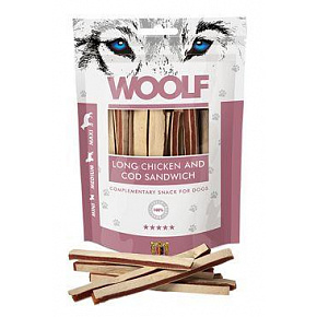 WOOLF Classic származás. Long Chicken és Tőkehal Szendvics 100g