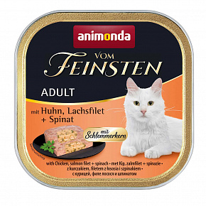 V.Feinsten CORE csirke, lazac filé + spenót macskáknak 100g
