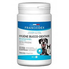 Francodex rágó fogkrém tabletta kutya 60tbl Francodex rágó fogkrém tabletta kutya 60tbl