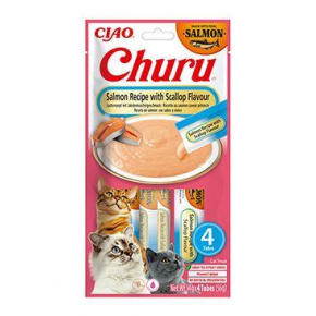 Churu macska lazac recept fésűkagyló ízesítéssel 4x14g