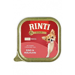 Rinti Dog Gold Mini kád marhahús+gyöngy 100g Rinti Dog Gold Mini kád marhahús+gyöngy 100g