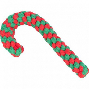 Xmas CANDY CANE - Karácsonyi csomózott bot , 19 cm, pamut kötéllel