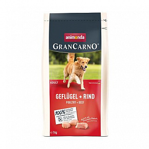 GranCarno Dog DryFood Adult baromfival és marhahússal, 1 kg