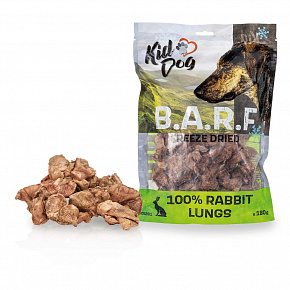 KIDDOG B.A.R.F. 100% Rabbit Lungs fagyasztva szárított - fagyasztva szárított nyúltüdő 180 g