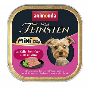 ANIMONDA pate Vom Feinsten MINI - borjúhús, sonka, bazsalikom kutyáknak 100 g