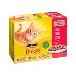 Nestlé Friskies macska Multipack csirke & marha & bárány & kacsa kapszula 12x85 g