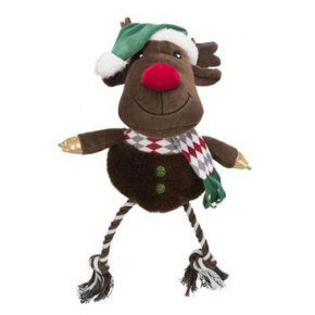 Karácsonyi játék kutya Xmas REINDEER plüss/pamut 49cm TR