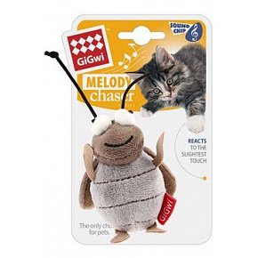 Játékmacska GiGwi Melody Cricket hangchippel