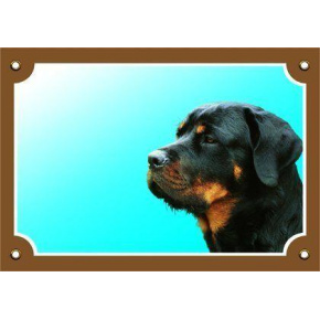 Színes jel Figyelem kutya, Rottweiler