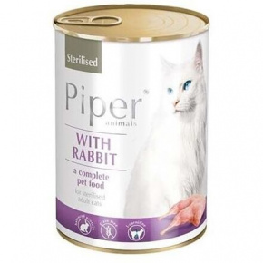 PIPER CAT konzerv eledel sterilizált macskáknak, nyúllal, 400g