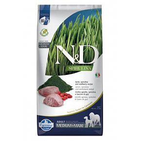 N&D SPIRULINA DOG Adult M/L Bárány & Farkasbogyó 7kg