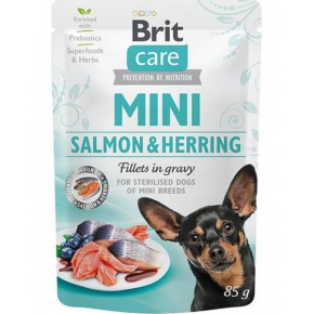 Brit Care dog tasak MINI Sterilised Lazac&Hering filék mártásban 24 x 85 g