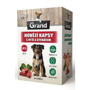 GRAND kapszulák. deluxe kutyahús rizzsel és spenóttal. 4x300g