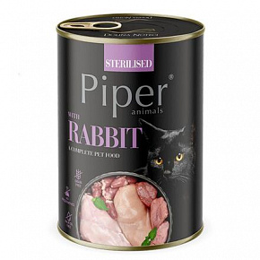 NEW PIPER CAT konzerv macská számára ivartalanított macskáknak, nyúlhússal, 400g