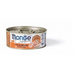 MONGE SUPREME STERILISED tonhal és rák macskáknak 80 g