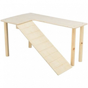 Platform rámpával egereknek, hörcsögöknek 47 x 25 x 30 cm, fa Platform rámpával egereknek, hörcsögöknek 47 x 25 x 30 cm, fa