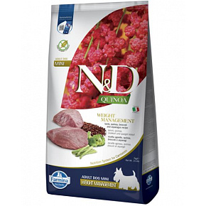 Farmina N&D kutya QUINOA (GF) felnőtt mini, testsúlykezelés, bárány 7 kg