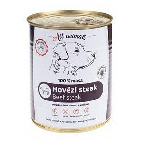 All Animals DOG konz. Marhahús steak 800g