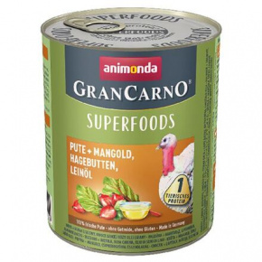 GRANCARNO Superfoods pulyka, mángold, csipkebogyó, lenmagolaj 800 g kutyáknak