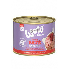 WOW Macska konz. Adult Paté marhahússal és pulykával 200g