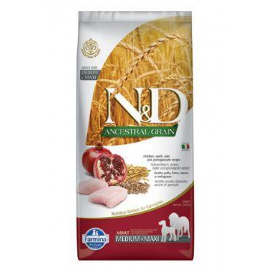 N&D LG DOG Adult M/L csirke és gránátalma 12kg