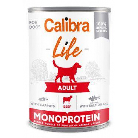 Calibra Dog Life Cons.Felnőtt marhahús sárgarépával 400g