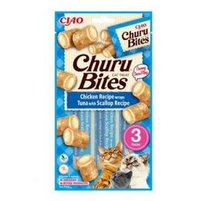 Churu Cat Bites Csirke Wraps és tonhal fésűkagyló püré 3x10g