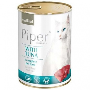 PIPER CAT konzerv eledel sterilizált macskáknak, tonhallal, 400g