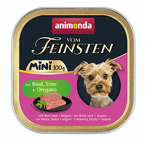 ANIMONDA pate Vom Feinsten MINI - marhahús, kacsa, oregánó kutyáknak 100 g
