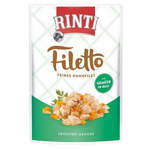 Rinti Dog Filetto zsebcsirke + zöldség zselében 100g Rinti Dog Filetto zsebcsirke + zöldség zselében 100g