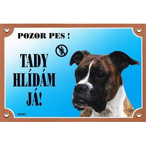 Színes jel Figyelem kutya, német boxer Színes jel Figyelem kutya, német boxer