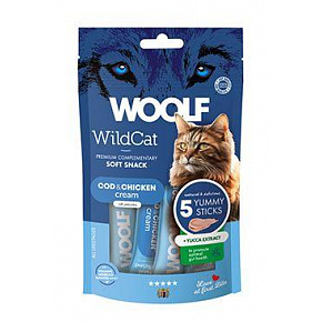 WOOLF WildCat Cream Functional Tőkehal és Csirke 5x14g