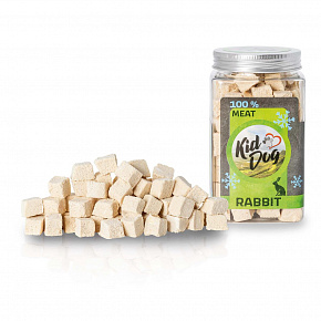 KIDDOG Super Premium 100% freeze dried RABBIT CUBES - tiszta nyúlhús fagyasztva szárítva 70 g