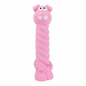 Latex kötéllel és ropogó hanggal rendelkező malac 15 cm, latex, HipHop Dog