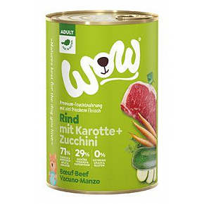 WOW Dog konz. Felnőtt marhahús sárgarépával 400g