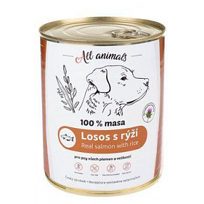All Animals DOG konz. Lazac darált rizzsel 800g