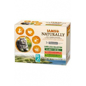 Iams Cat Senior Naturally tasak Land&Sea in grav12x85g Iams Cat Senior Naturally tasak Land&Sea in grav12x85g