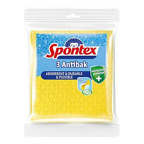 Antibakteriális szivacskendők Spontex sárga 3db