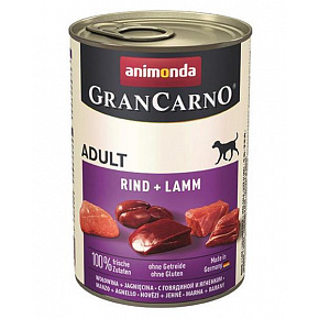 Animonda GRANCARNO® kutya felnőtt marhahús és bárányhús bal. 6 x 400g-os konzervdoboz