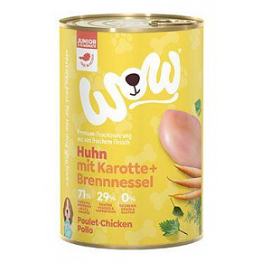 WOW Dog konz. Junior csirke sárgarépával 400g WOW Dog konz. Junior csirke sárgarépával 400g