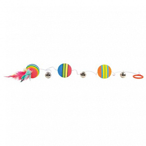 Szivárványos golyók madzagon csengettyűkkel 3,5 cm/80 cm Szivárványos golyók madzagon csengettyűkkel 3,5 cm/80 cm