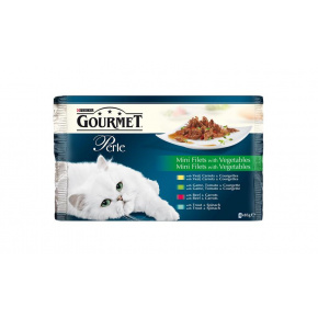 Nestlé GOURMET PERLE macska Multipack gyümölcslé zsebben zöldségekkel 4x85 g