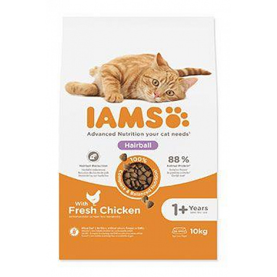Iams Cat Adult szőrgombóc csirke 10kg
