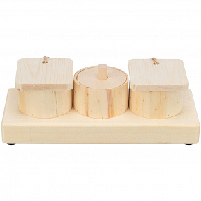 Snack Cups - interaktív játék nyulaknak, 15 x 4,5 x 6 cm, fa