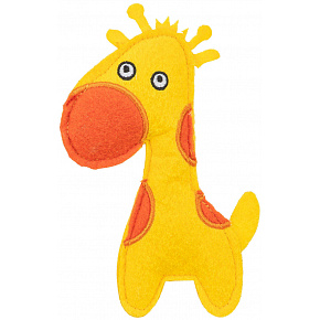 Filc zsiráf, macskajáték macskamentával, 15 cm, sárga/narancssárga