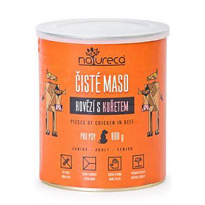 NATURECA Cons. marhahús csirkehússal kutyáknak 800g NATURECA Cons. marhahús csirkehússal kutyáknak 800g